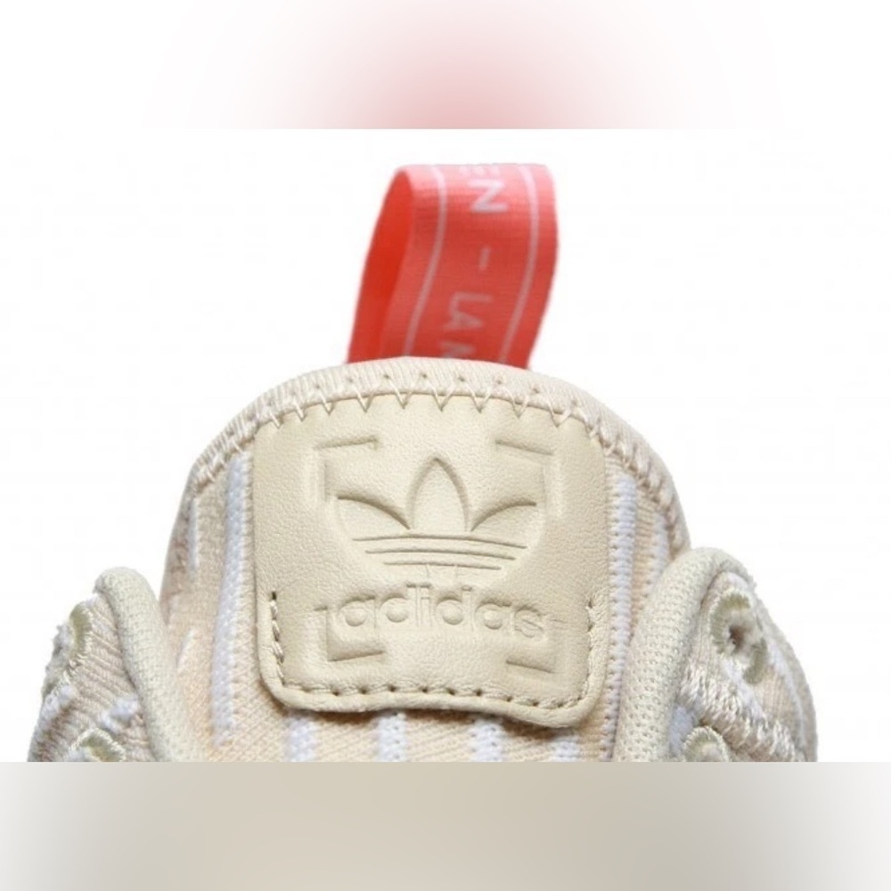 Adidas NMD R2 Primeknit Linen Women Sneaker Sz 6 Beige Khaki Coral Size: 8.5 - Picture 4 of 9